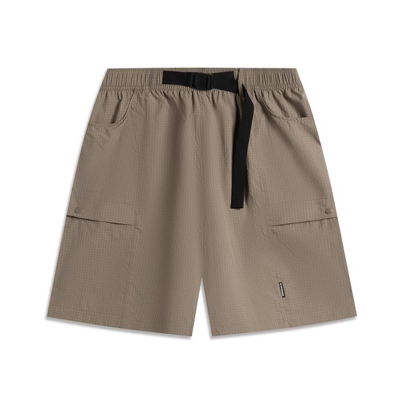 

Li Ning CF Comfort Повседневные Защита от солнца Водоотталкивающие Дышащие Шорты-карго до середины бедра со средней посадкой Мужские шорты Грибной-коричневый AKSV229-3 S