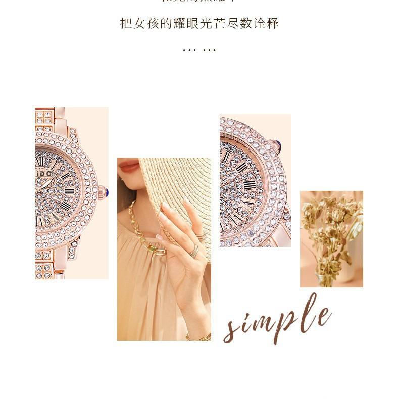 High Value Fashion Temperament Light Luxury High-End Trend Diamond-Encrusted Sports Waterproof Cornucopia Women'S Watch