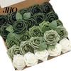 Aisle Decoration Flower 1 Box Artificial Flowers PE Foam Realistic Dahlia Rose Valentines Day Gift Home Roses Fake with Flexible Wire Stems