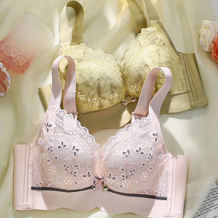 Women's Summer Thin Seamless Bra Gathering Bra No Steel Ring Comfortable Adjustable Bra Push Up Bra