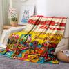 1PC Burger Run Menu Custom Name Patterned Flannel Blanket Suitable For All Seasons For Home Decor Warmth And Comfort Gifts Holiday Present