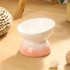 Bowl for cats and dogs of small breeds BARQ Sfera, ceramic, inclined, on a stand (White)