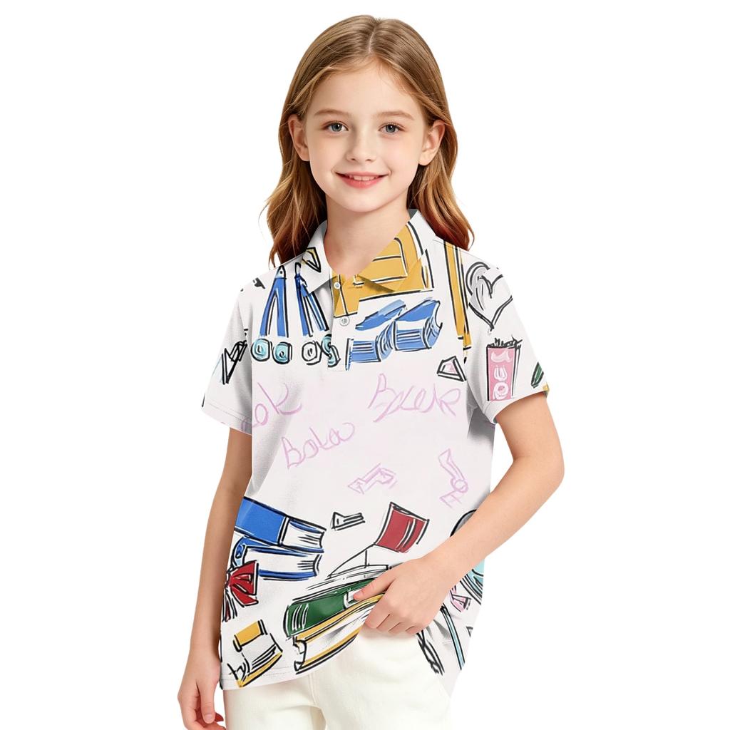 Girls' School Uniform Printed T-Shirt for Back To School Casual Wear