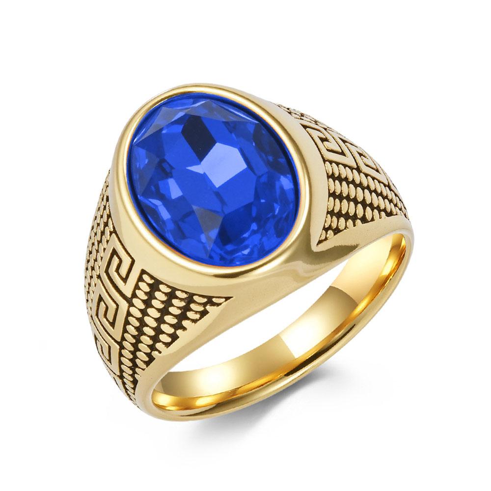 

Винтажное кольцо с узором Великой Китайской стены 2025 года, с драгоценным камнем, мужское, модное, ручная работа 12