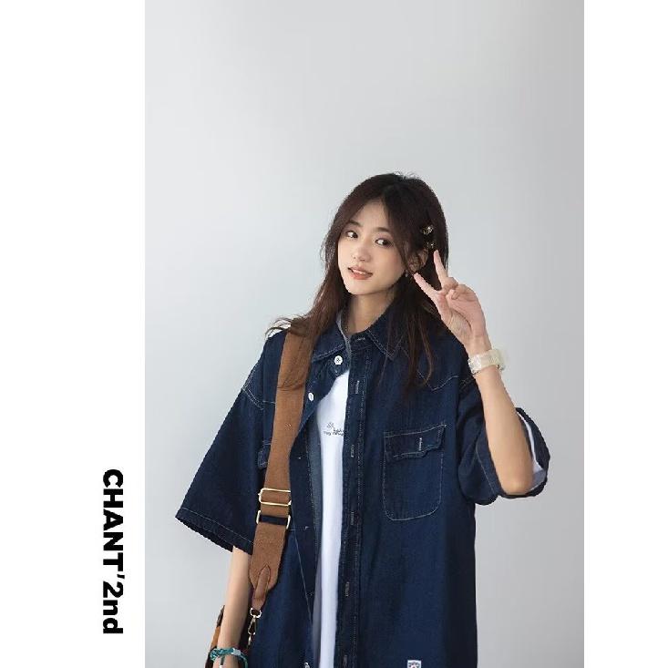 Japanese Retro Fashion Brand Summer Loose Denim Short Sleeved Shirt Artistic Youth Workwear Shirt Men'S And Women'S Layered Jacket