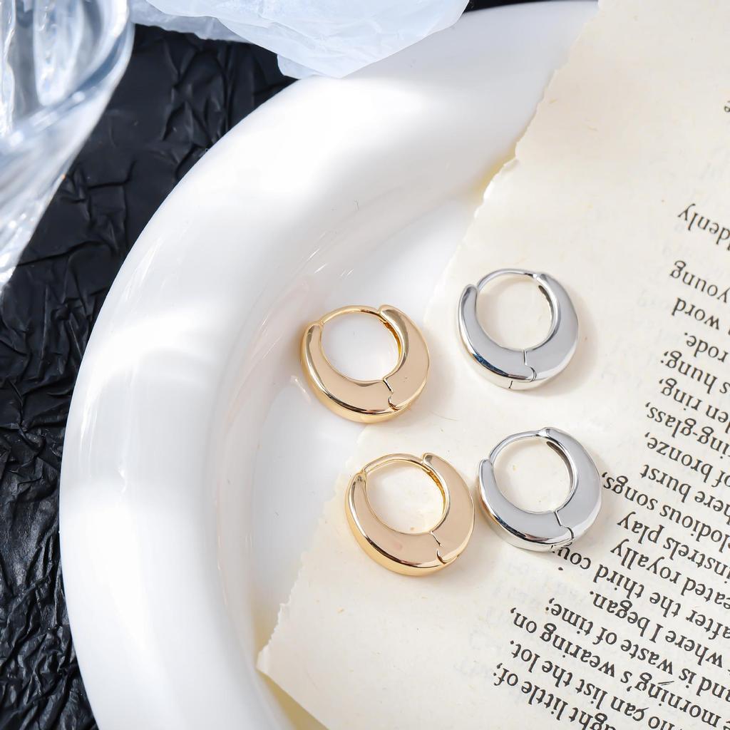 Trendy European Metal Round Earrings: Stylish, Versatile, High-Class Design for Men and Women
