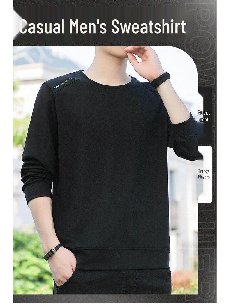 Woodpecker Men's Fleece-Lined Crew Neck Sweatshirt, Plus Size, Long Sleeve, Autumn/Winter 2024