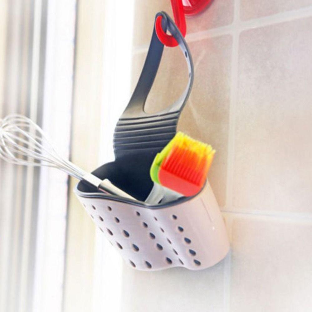 Hanging Non Perforated Kitchen Organizer Soap Storage Rack Storage Bag Sink Basket Drain Basket