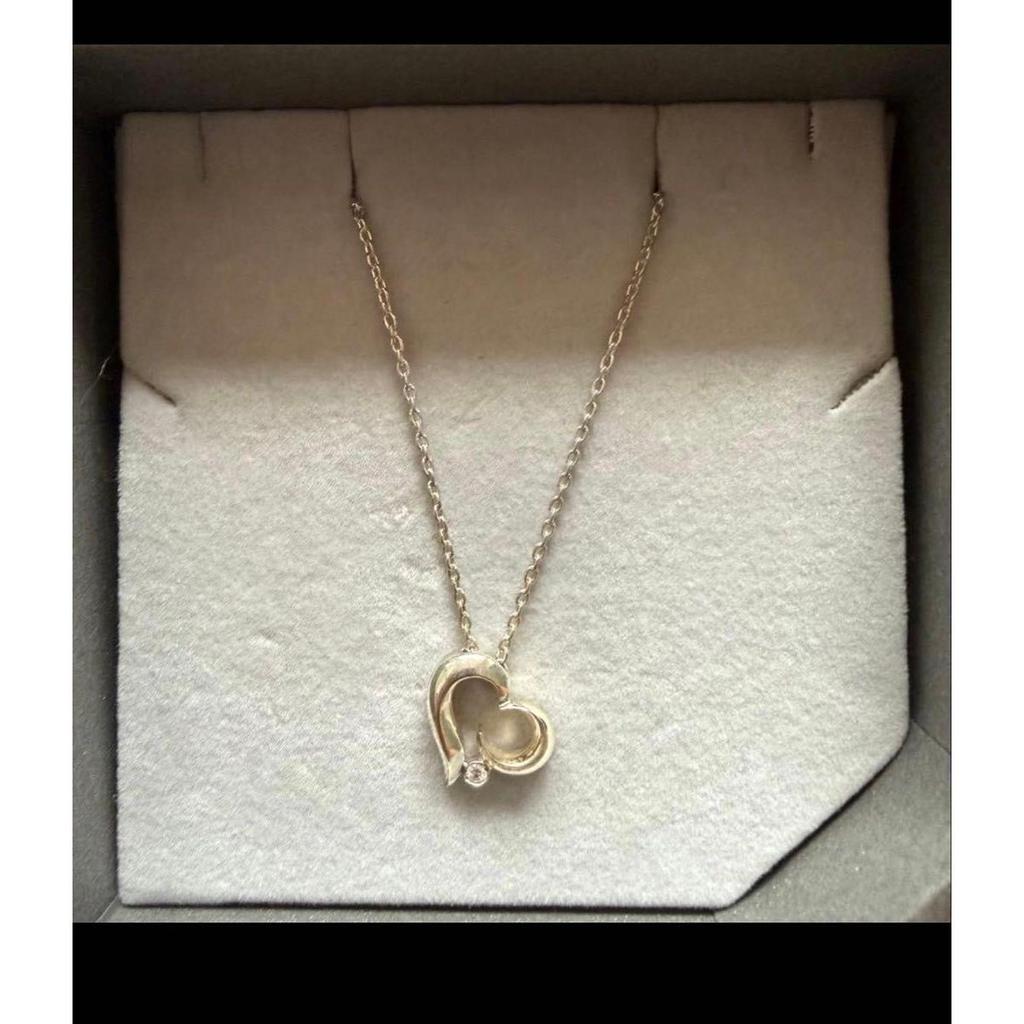 Used STAR JEWELRY Silver 925/K10 Heart Necklace