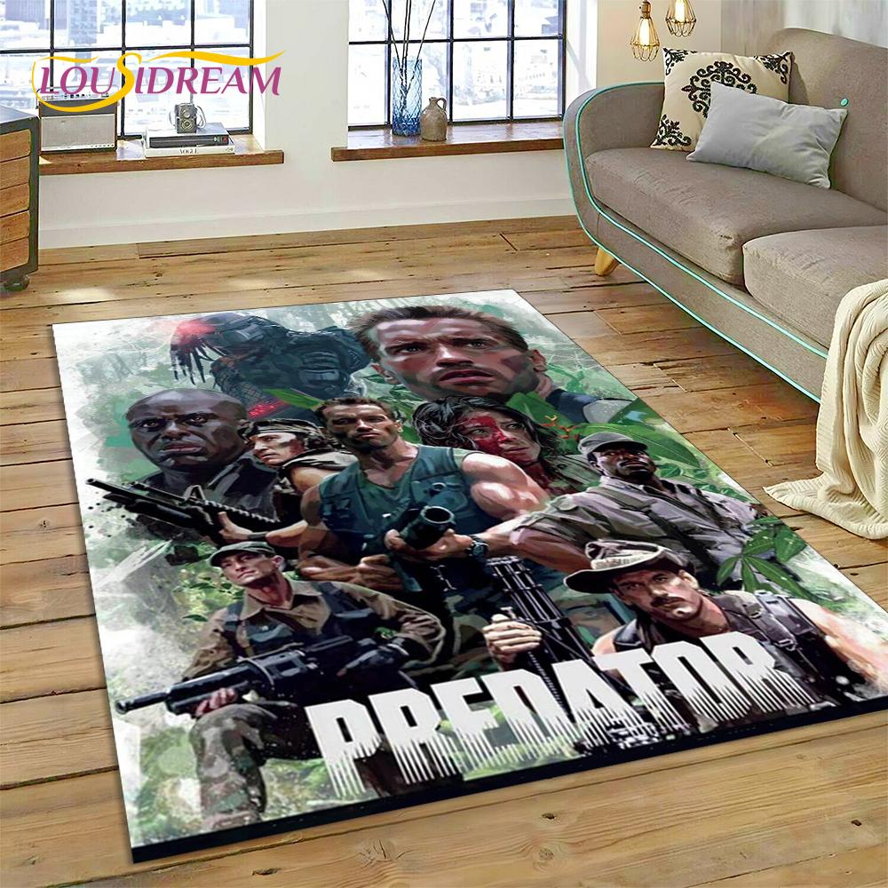 AVP Alien Vs. Tappeto Tappeto 3D Gioco del Predatore per Casa Soggiorno Camera da Letto Divano Zerbino Decorazione, Tappeto per Area Bambini Tappetino Antiscivolo Regalo