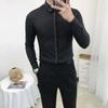 Smart Casual Spring Autumn Men Clothing Shirts Lapel Line Single Breasted Korean Fashion Trend Business Slim Long Sleeve Tops