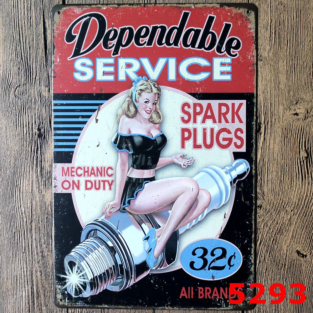 Retro Car Repair Shop Tin Sign for Bar or Living Room Decor