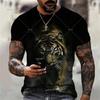 Animal Tiger T-shirt 3D Printed T Shirts Men Fashion Casual Streetwear T-shirt Short-sleeved Loose Oversized Top Tee Clothing