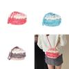 Cotton Linen Knitting Water Bucket Style Shoulder Bag For Kids And Teens