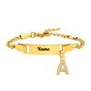 Bracelet Personnalisé au Nom Avec Initiales pour Garçon Fille, Gravure Gratuite Date ID Bracelet de Poignet Cadeau d'Anniversaire