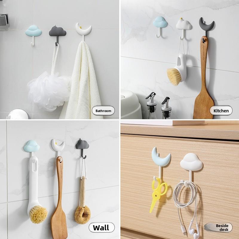 Pvc Strong Adhesive Hooks For Kitchen Bathroom Wall Mounting With High Load Capacity For Dorm Room Organization