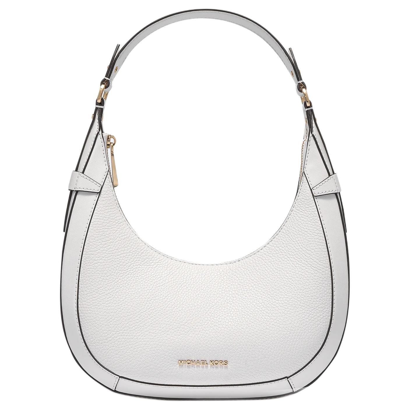 

Michael Kors MK Preston Metal Logo Zipper Closure Leather And Synthetic Leather Shoulder Tote Bag Small Women handbags White 30S4G0PL5L-HEMP Basic Set (Bag+Dust Bag)