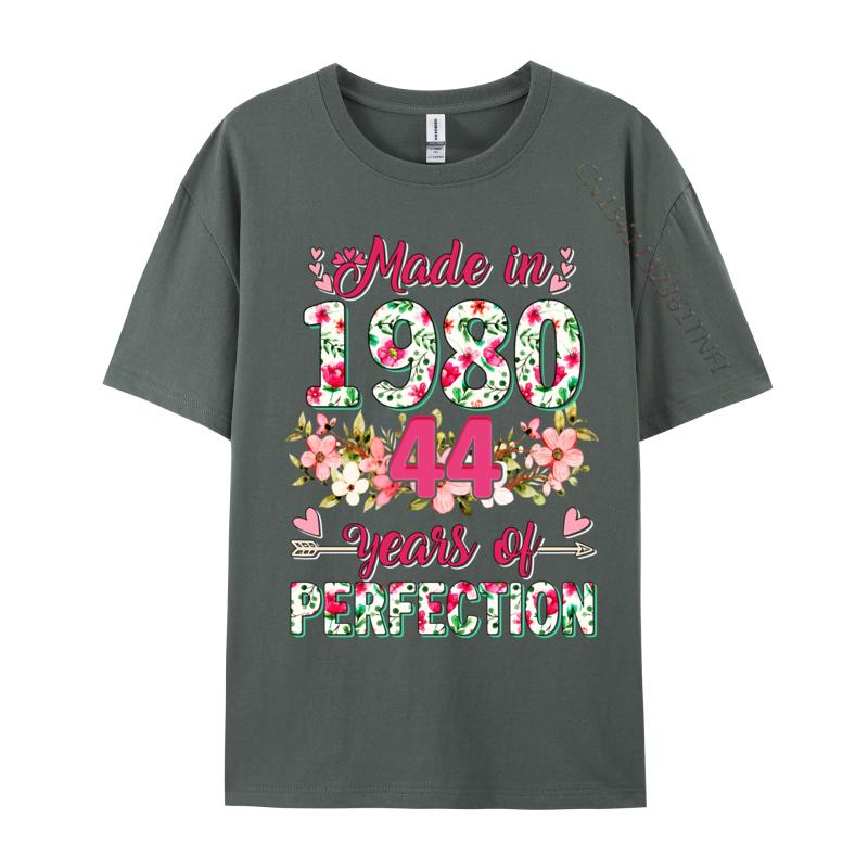 Unisex Clothing 44 Years Old Gifts 44th Birthday Made In 1980 Tshirts Geek New Coming Design T Shirt Combed Cotton Unisex Tshirt