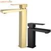 Modern Basin Faucet Bathroom Gold Black Chrome Faucet Deck Mounted Basin Sink Tap Mixer Hot & Cold Water Stainless Steel Faucet
