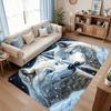 Decorative Wolf Pair Rug Mat for Living Room Hallway Snowy Winter Animal Decor Nordic Boho Home Carpet