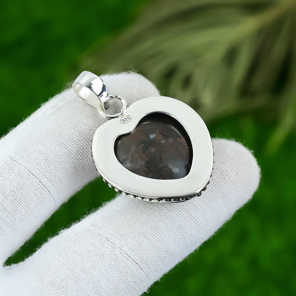 Gift For Her 925 Sterling Silver Natural Tabu Jasper Gemstone Jewelry Pendant