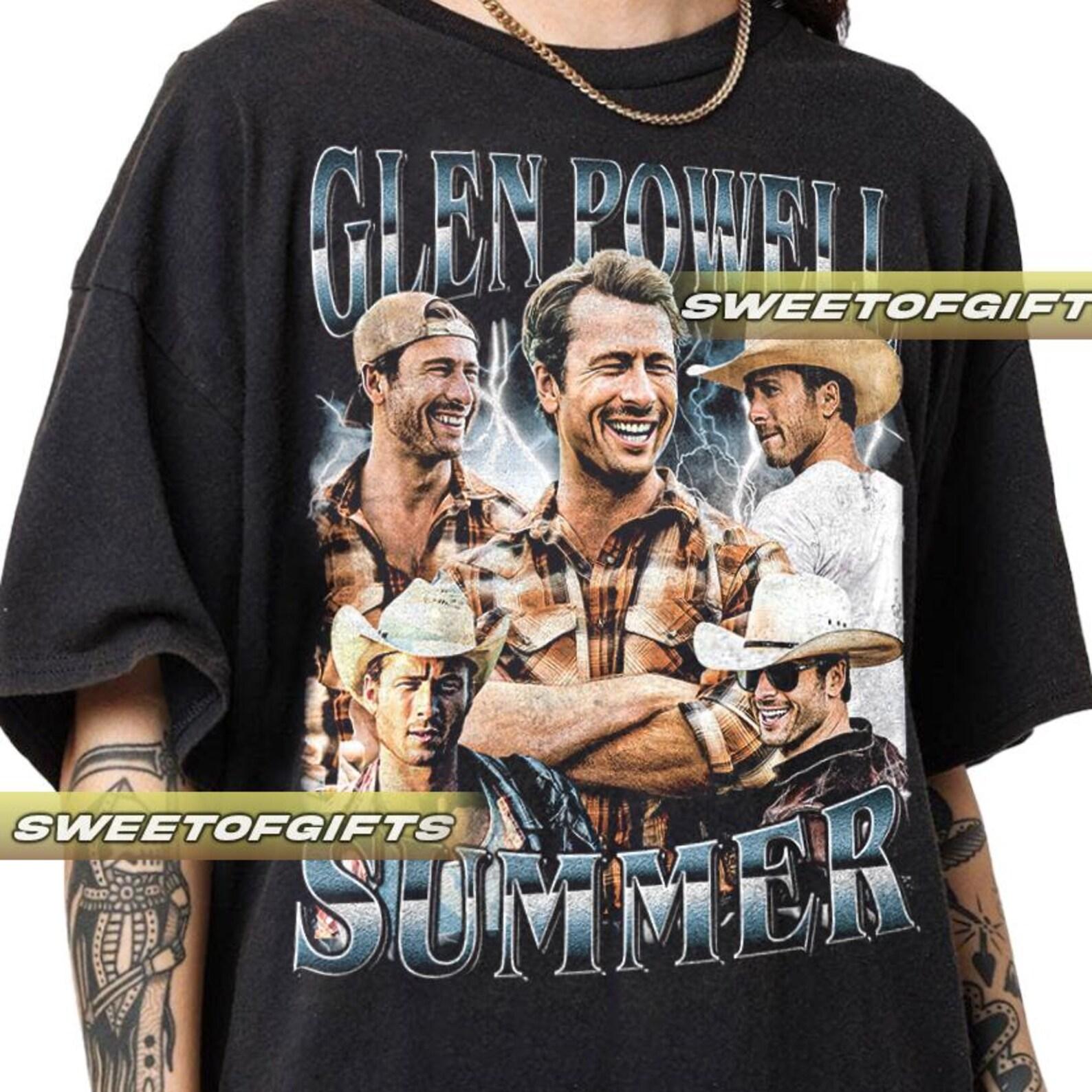 Limited Glen Powell Summer Vintage T-Shirt, Shirt Gift For Woman and Man Unisex T-Shirt S