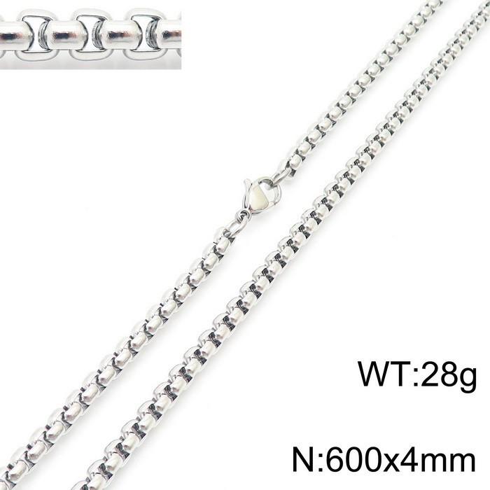 Square Pearl Stainless Steel Titanium Necklace for Men and Women