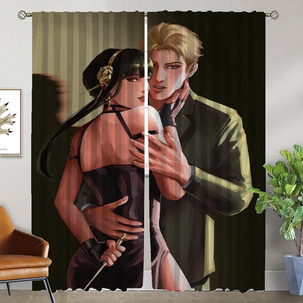 

Spy X Family Kitchen Curtains for Camera Modern Living Room Curtains 2 Pieces Blackout Curtain Shades Halloween Decoration Child W50xH70cmx2pcs-CL