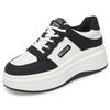 Weiche Leder Weiße Schuhe für Damen Neue Herbst Dicksohlige Retro Hong Kong Stil Schuhe Trendy Allround-Freizeit-Sportschuhe