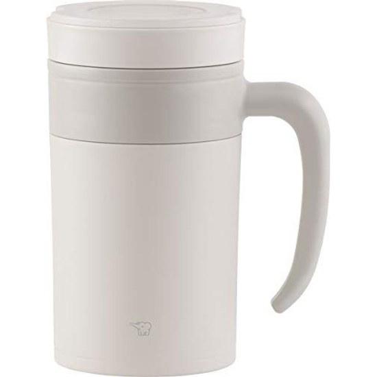 Zojirushi Handle Stainless Steel Tea Tumbler 16 Ounce Off White SE-KAE48WZ
