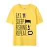 Eat Sleep Fish Repeat Tshirt Pure Cotton Unisexs Tops T Shirt Customized TeeShirts Graphic Casual Tshirts