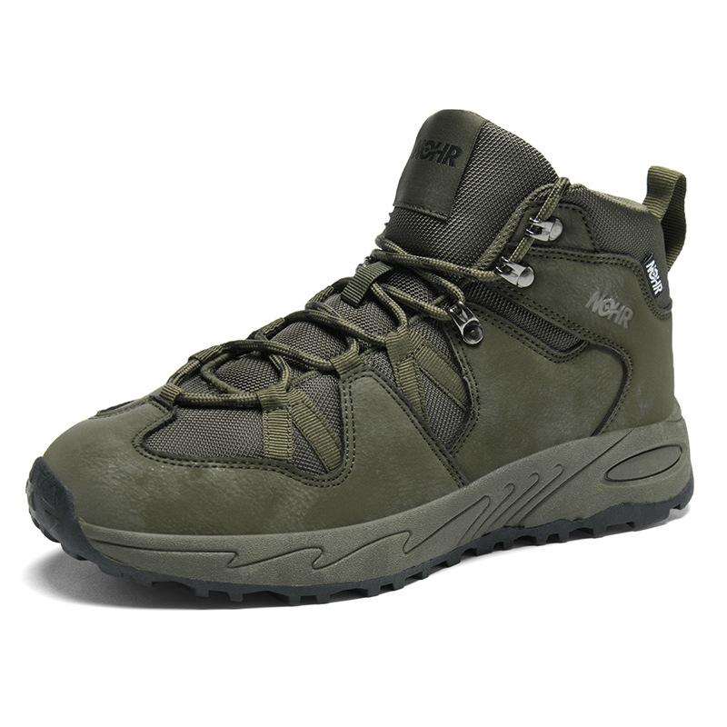 Outdoor large size mountaineering sports shoes autumn and winter new high-top shoes non-slip and wear-resistant mountaineering men's travel hiking