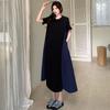 DIMANAF 2025 Summer Plus Size Dress Women Vintage Dress Basic Long Elegant Loose Casual New Dress