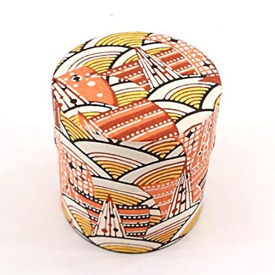 Yamako Haikara-san Tea Caddy, Small, Modern Seigaiha Pattern, 88088