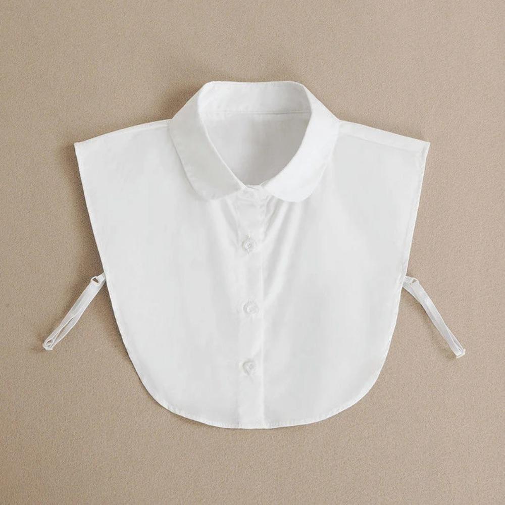 Ear Edge Pleated Fake Collar Versatile Collar Shirt Organza Decoration White Shirt For Women