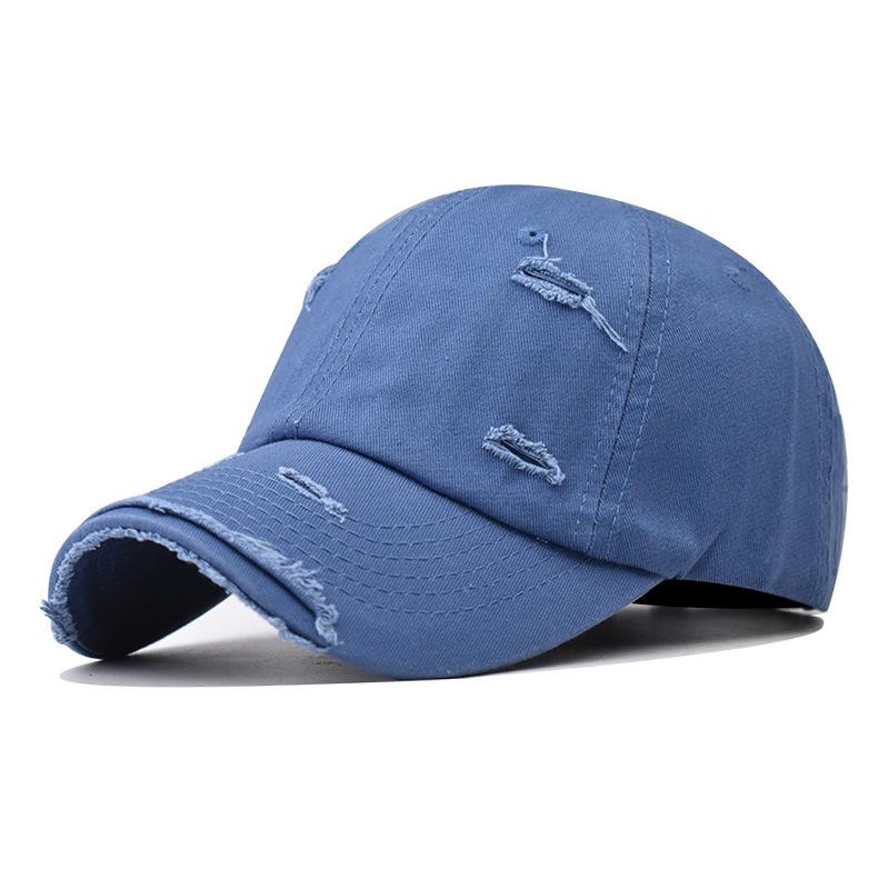 Retro Baseball Cap New Summer Solid Hole Cotton Cap Women Ponytail Hats Men Baseball Cap Outdoor Sunshade Visor Casual Cap