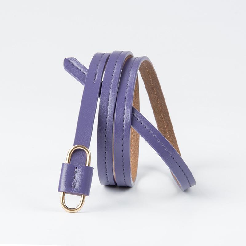 Women's Soft Leather Belt Cowhide Belt Genuine Leather Thin Belt Without Punching Leather