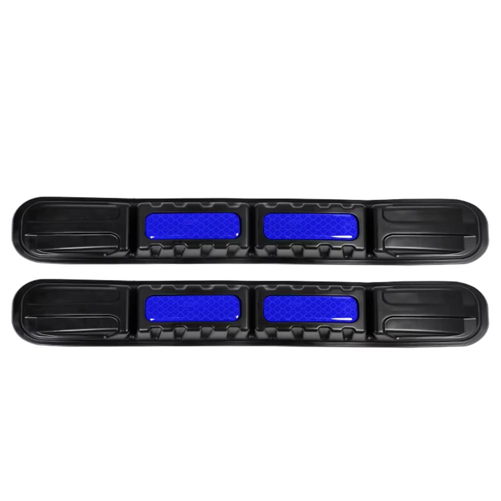 2pcs Car Body Reflective Anti-Scratch Protection Stickers Bumper Corner Anti-collision Decoration Strip Black Auto Accessories