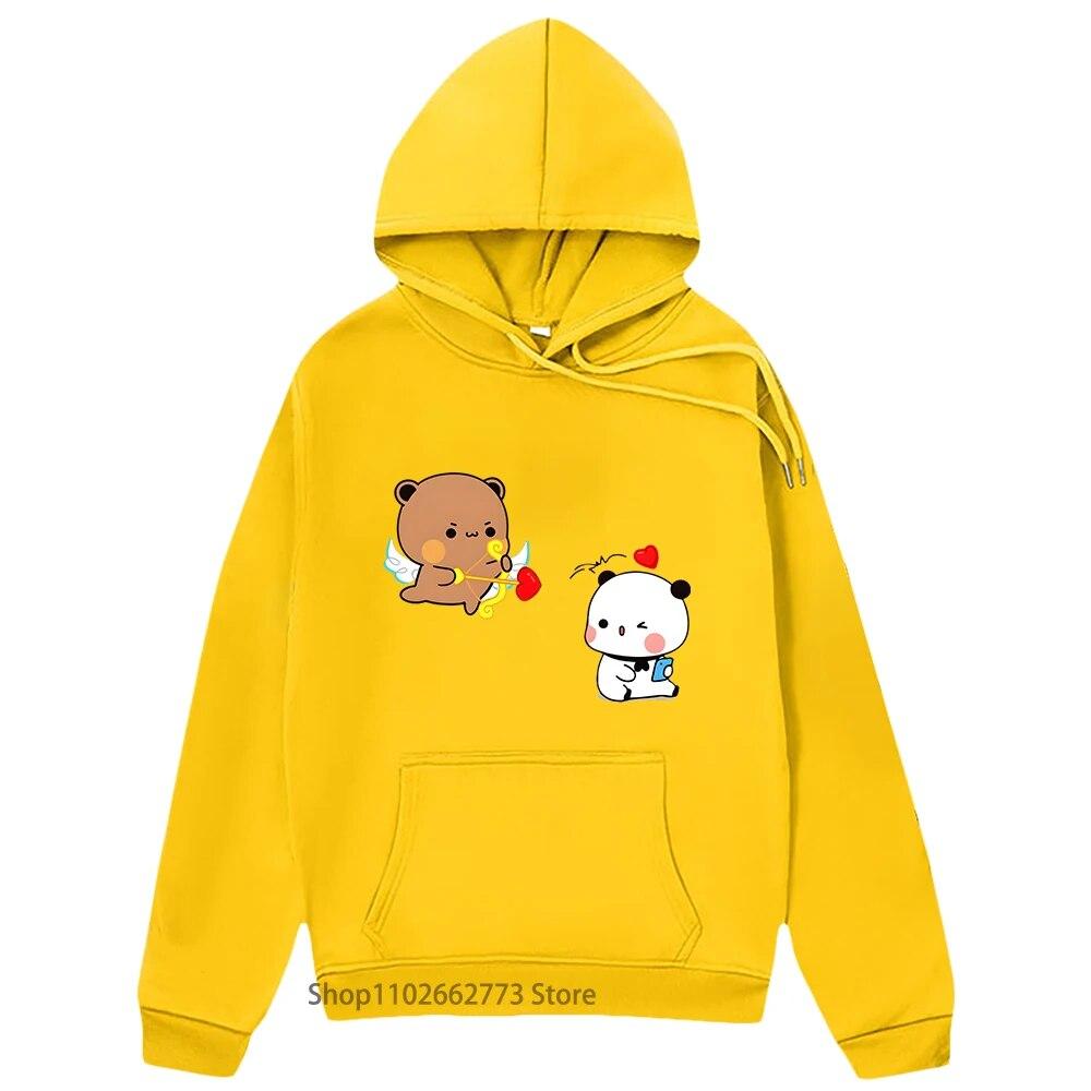 

Kawaii Be Mine Толстовка с рисунком Bubu Dudu Толстовка с милым пандой и медведем Sudaderas для девочек Повседневные женские весенние пуловеры унисекс с героями мультфильмов 4XL