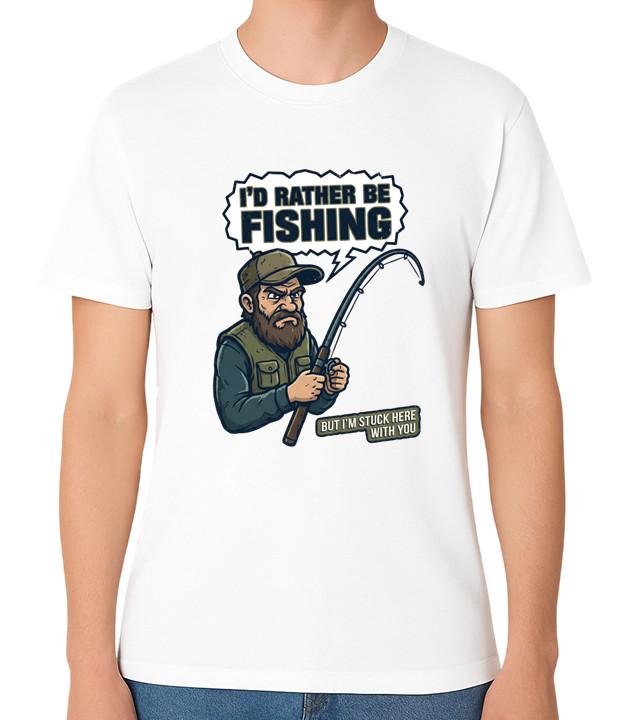 

I d Rather Be Fishing T-Shirt Funny Fishing Angler Quote Humour Tee 5XL різнокольоровий