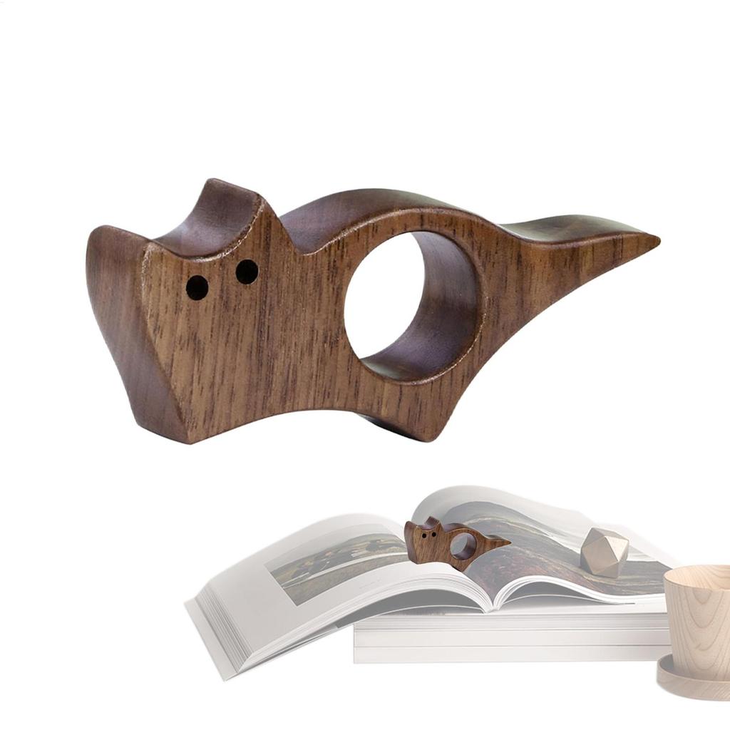 Thumb Page Holder  Wooden Animal Design Book Finger Clip, Hands-Free Bookmark Helper for Reading, Book Lovers & Students