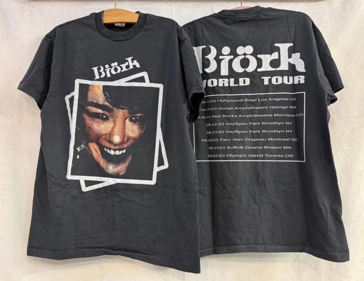 Vintage Björk World Tour 90s Band Album Concert XL Single Stitch REPRINT Unisex T-Shirt XXXL