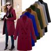Women's Overcoat Fall Classic Double Breasted Long Coat Thermal Warm Windproof Winter Coat Street Daily Wear Vacation Loose Fit Stylish Jacket