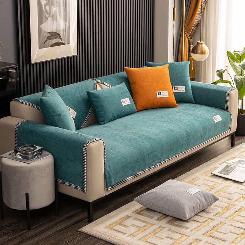 Chenille Sofa Cushion Four Seasons Universal Non-Slip Modern Simple Fabric Sofa Cushion Labeling Seat Cushion Covers