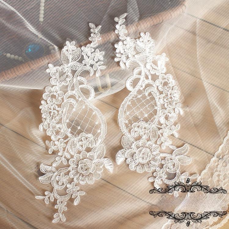 Lace Car Bone Silver Thread To Lace Applique Clothing Accessories, Handmade Diy Wedding Shoes Dress Materials