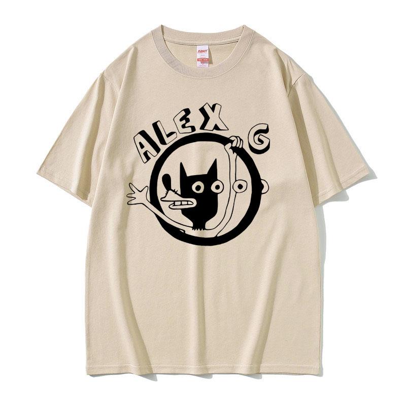 2025 Summer Singer Alex G Graphic Tshirt Men Women Fashion Cartoon Summer T-shirts Men's Casual 100% Pure Cotton Printed T-shirt