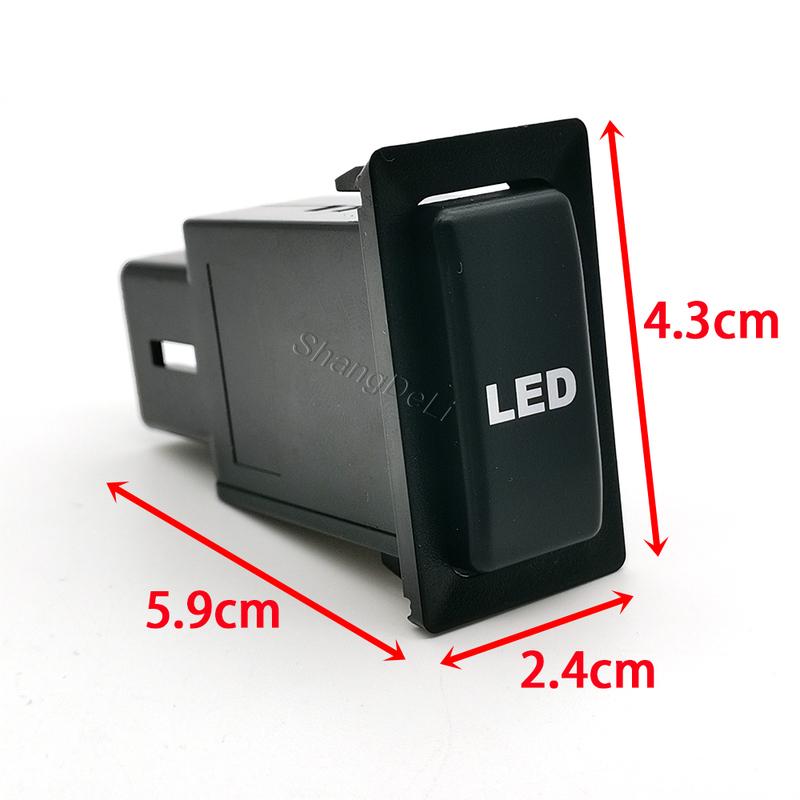1PC Car LED DRL Lamp Power On Off Switch Radar Fan Switch Button with Cable For Toyota FJ Cruiser LC95 2002 For HINO 500/700