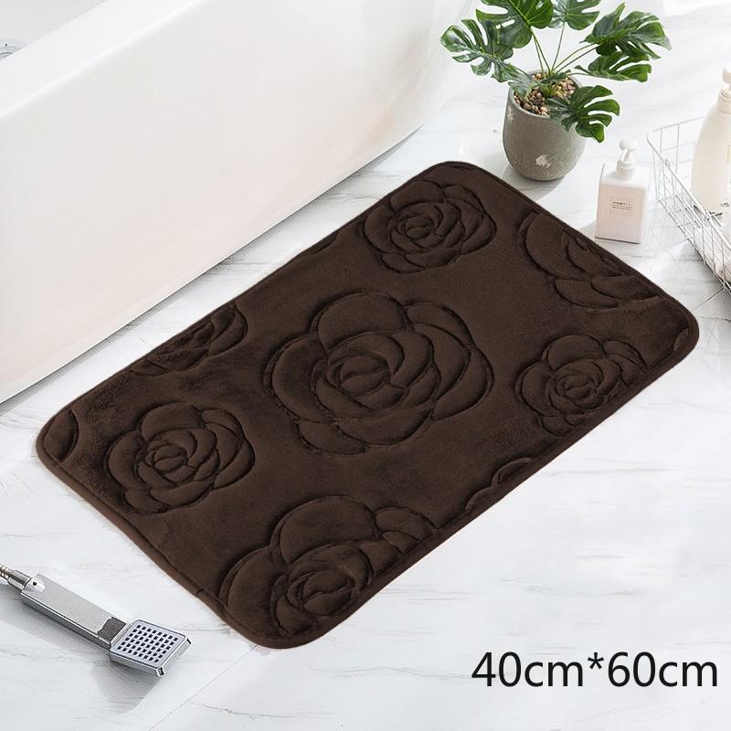 Tappetino da bagno con rose in rilievo Tappetino da bagno antiscivolo nel lavabo Vasca da bagno Tappeto da pavimento laterale Doccia Zerbino Memory Foam 3D Pad