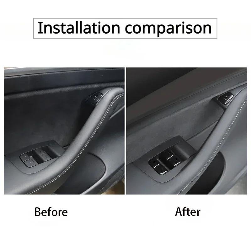 For Tesla Model 3 Y 11PCS Open Door Button Sticker Window Lift Switch Cover Trim Resin Protector Car Interior Accessories 2025