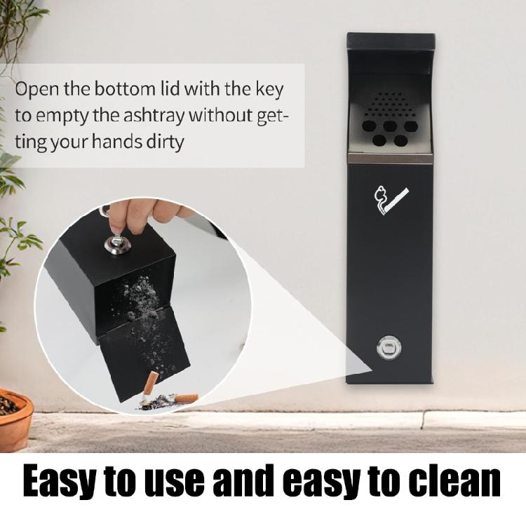 Durable Outdoor Mounted Trash Bin Weatherproof Bottom Opening Allows Fast Cleaning Includes Screws Simple Assembly